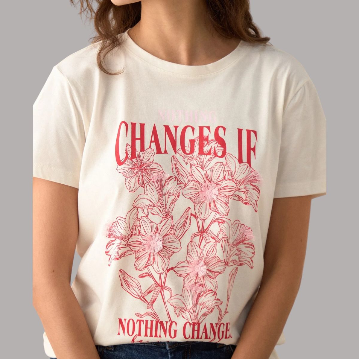 ESPRIT - Esprit Camiseta Mujer Cuello Redondo - Blusa para Dama Estampada