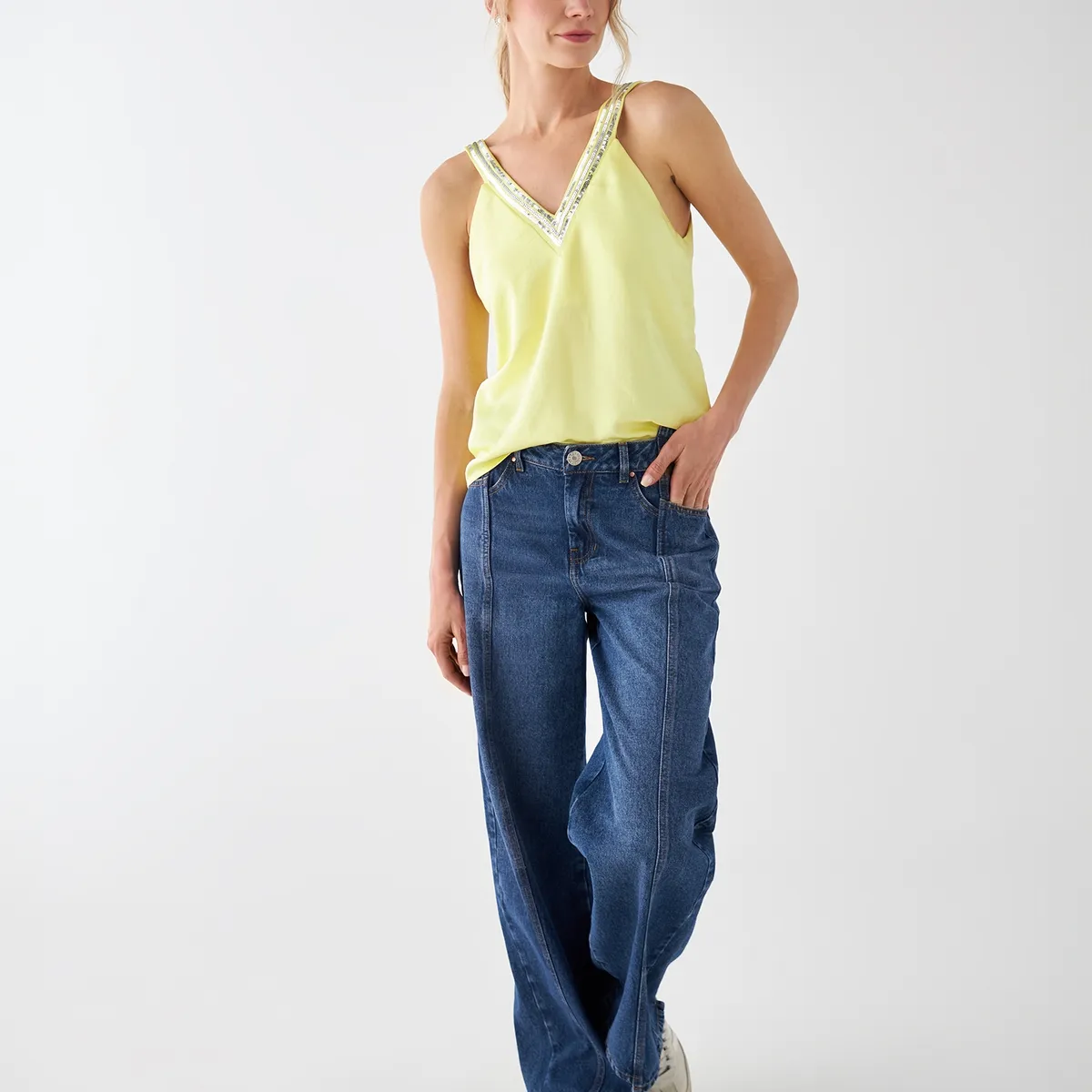 ESPRIT - Camisa Esprit Para Mujer Manga Sisa Escote En V