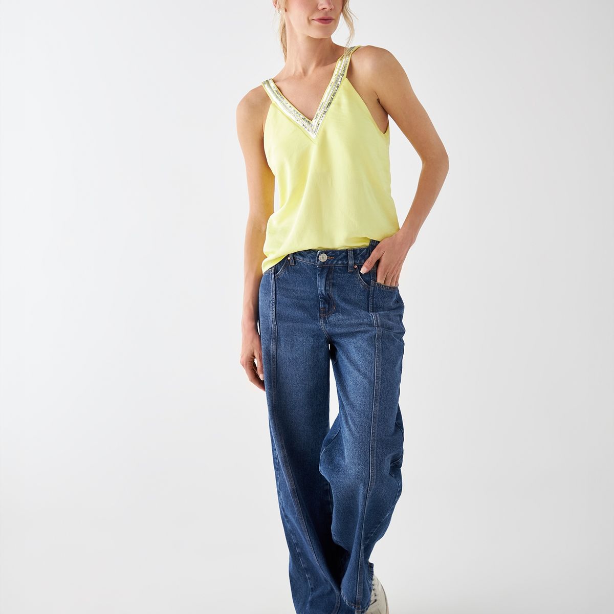 ESPRIT - Camisa Esprit Para Mujer Manga Sisa Escote En V