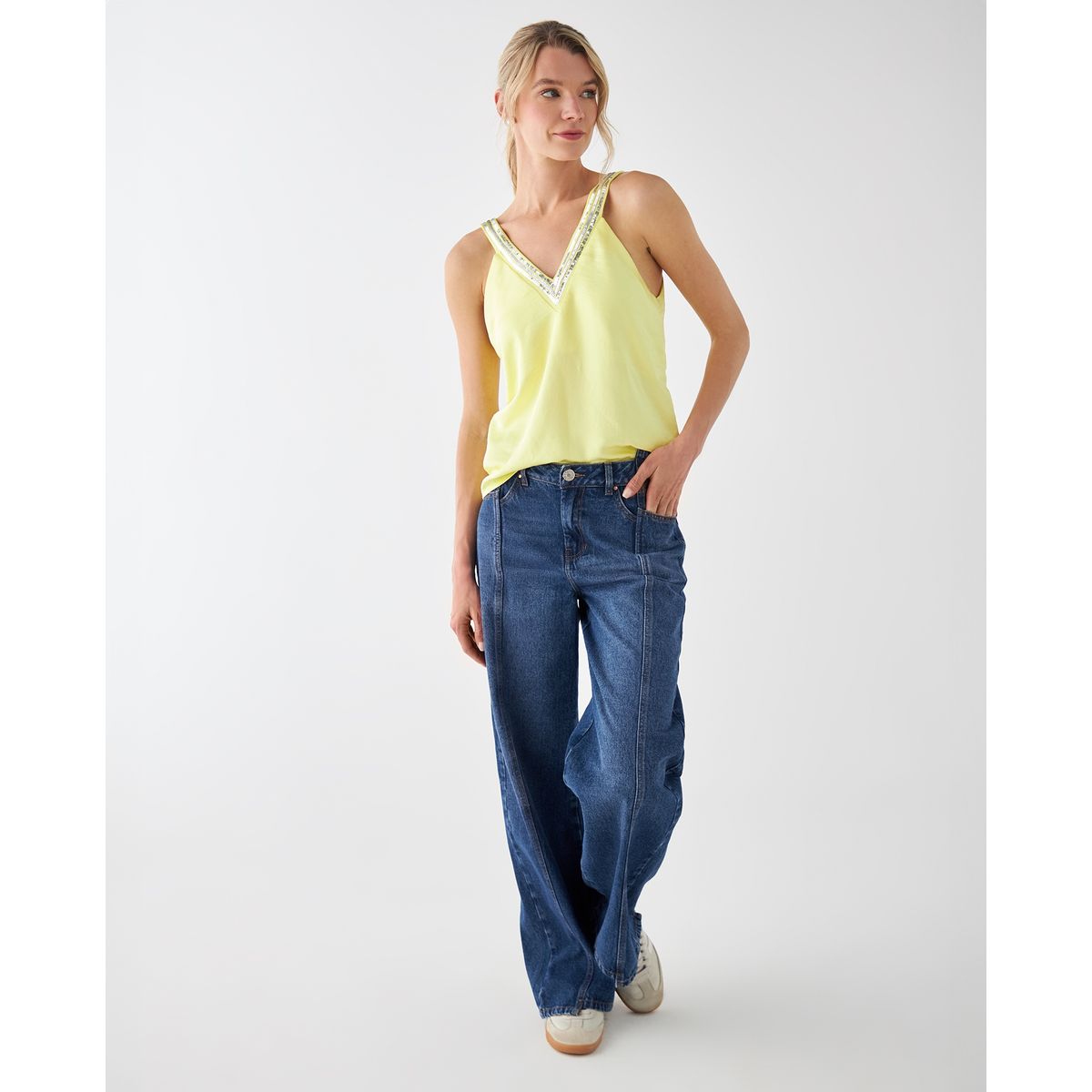ESPRIT - Camisa Esprit Para Mujer Manga Sisa Escote En V