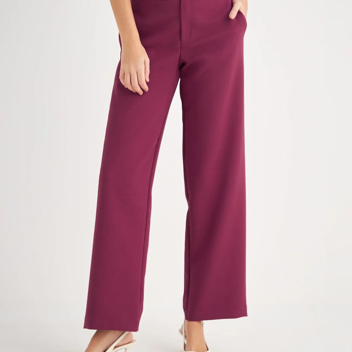 ESPRIT - Pantalón Esprit para Mujer de Bota Recta y Pretina Lisa