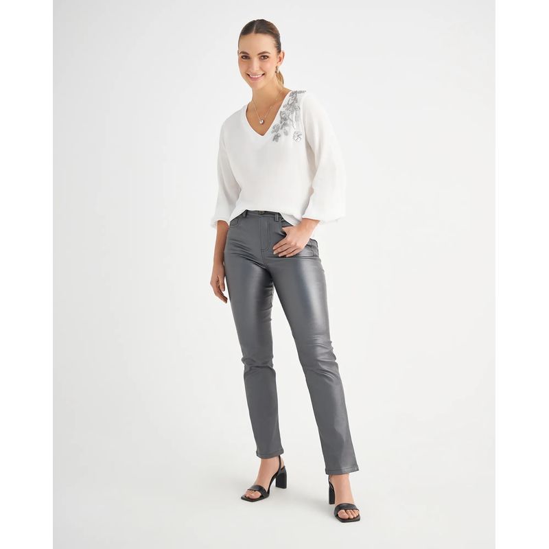 ESPRIT - Pantalón Esprit para Mujer con Efecto Metalizado