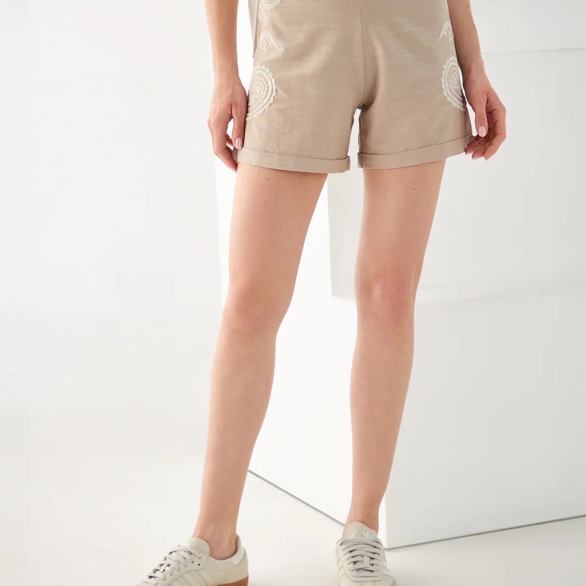 ESPRIT - Bermuda Short Esprit Mujer con Bordado Arabescos