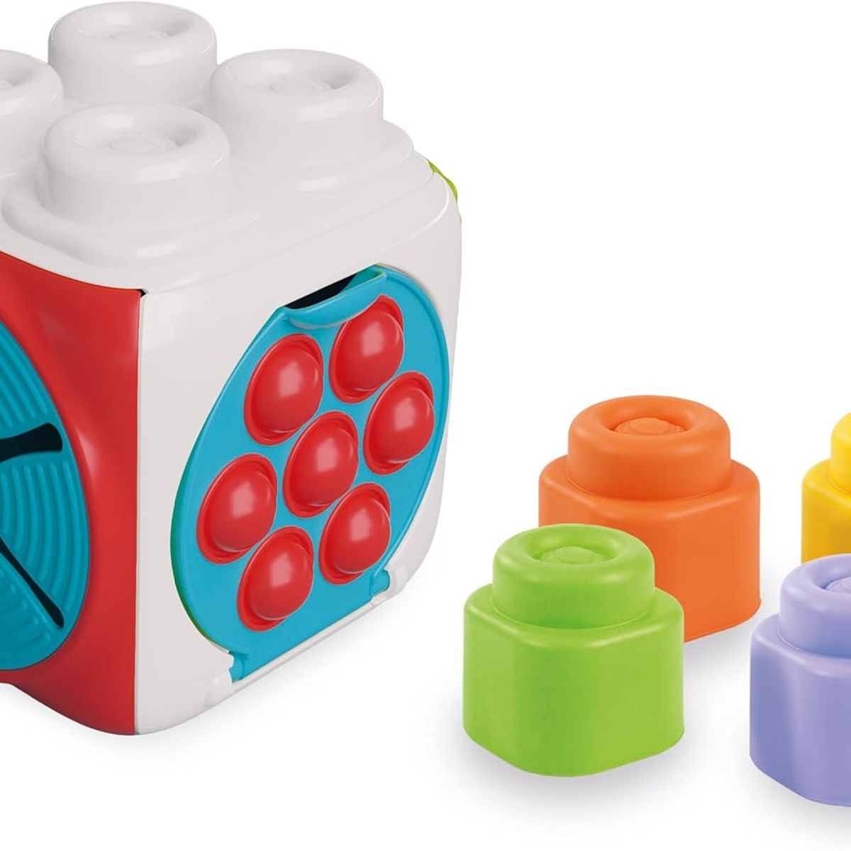CLEMENTONI - Juego Cubo Sensorial Bloques Suaves Y Texturas Para Bebés