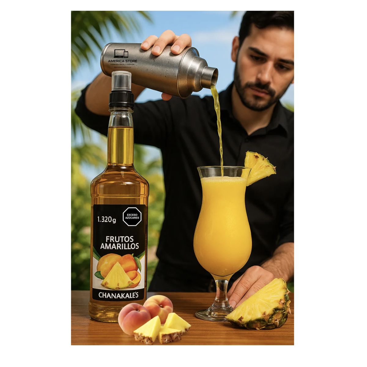 GENERICO - Sirope Jarabe Para Cocteleria Mix Frutos Amarillos 1320g