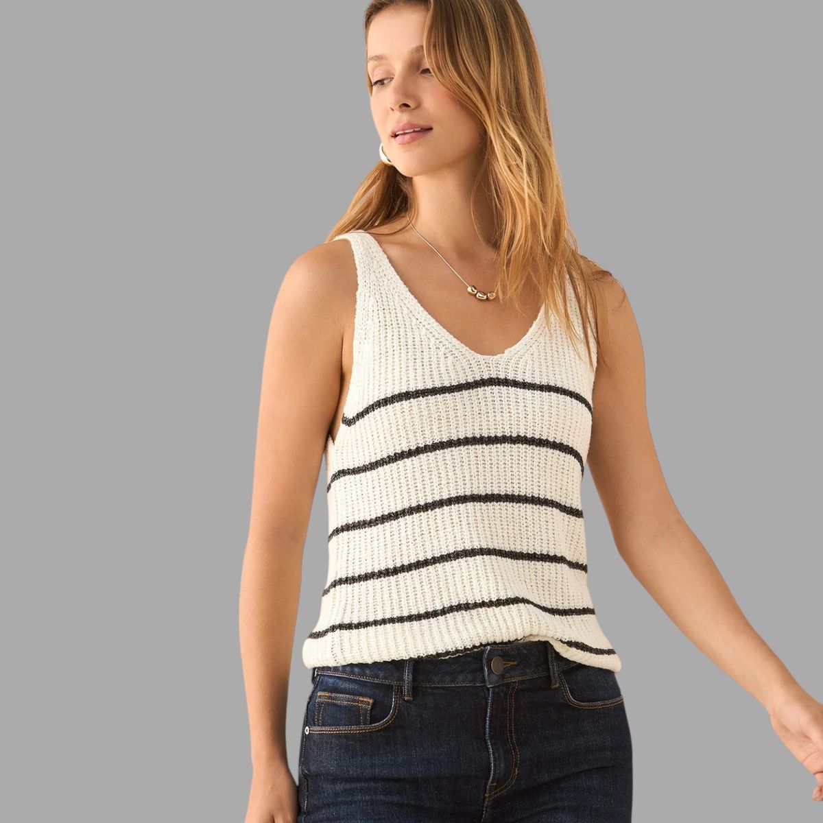 ESPRIT - Esprit Camiseta para Mujer Tejida Chaleco para Dame Escote en V