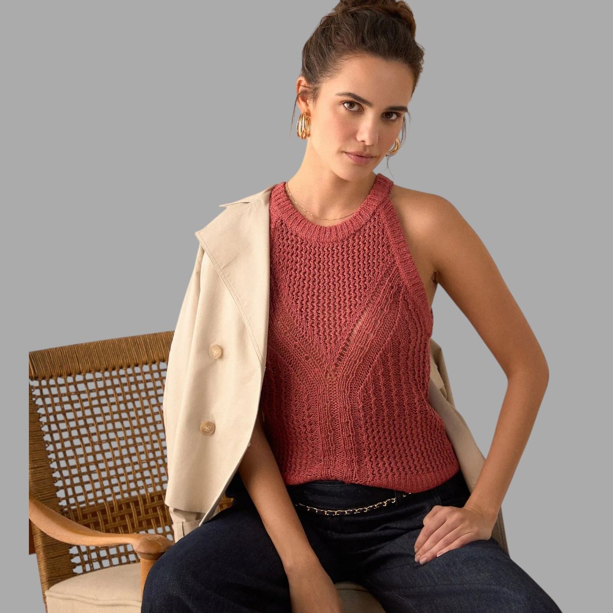 ESPRIT - Esprit Camisa para Mujer Tejido - Blusa para Dama Manga Sisa