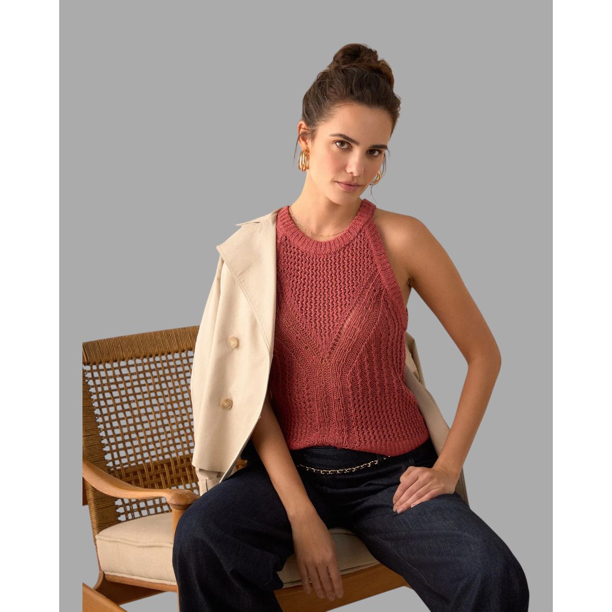 ESPRIT - Esprit Camisa para Mujer Tejido - Blusa para Dama Manga Sisa