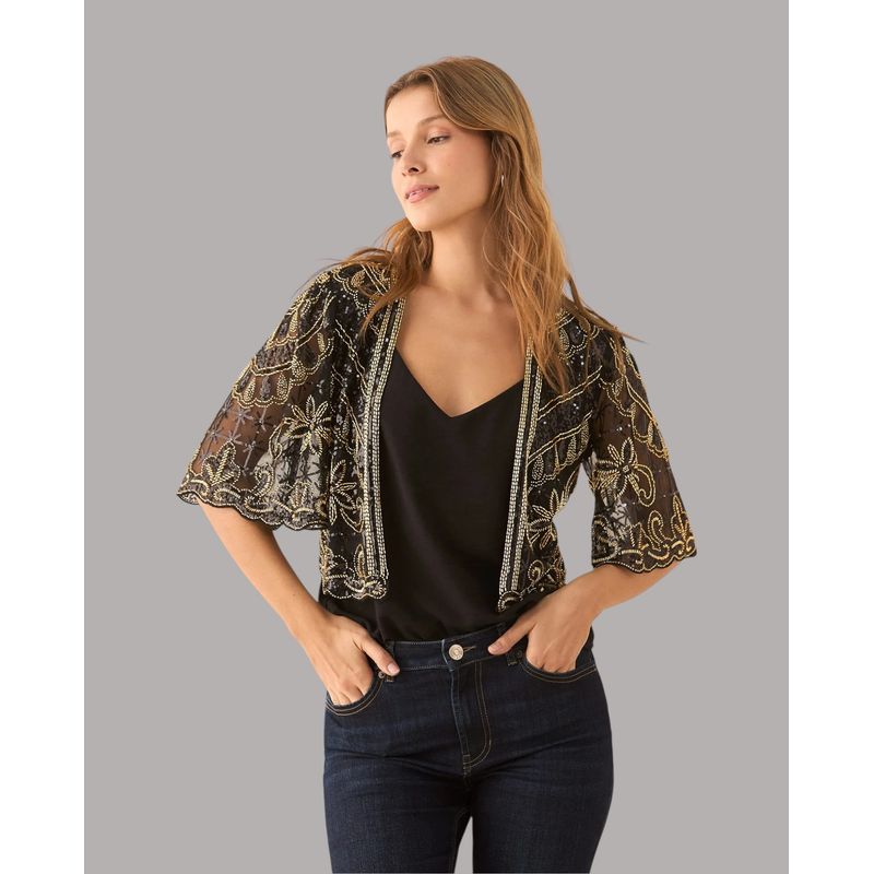 ESPRIT - Suéter Esprit Mujer Tocado Tipo Camisa con Transparencia
