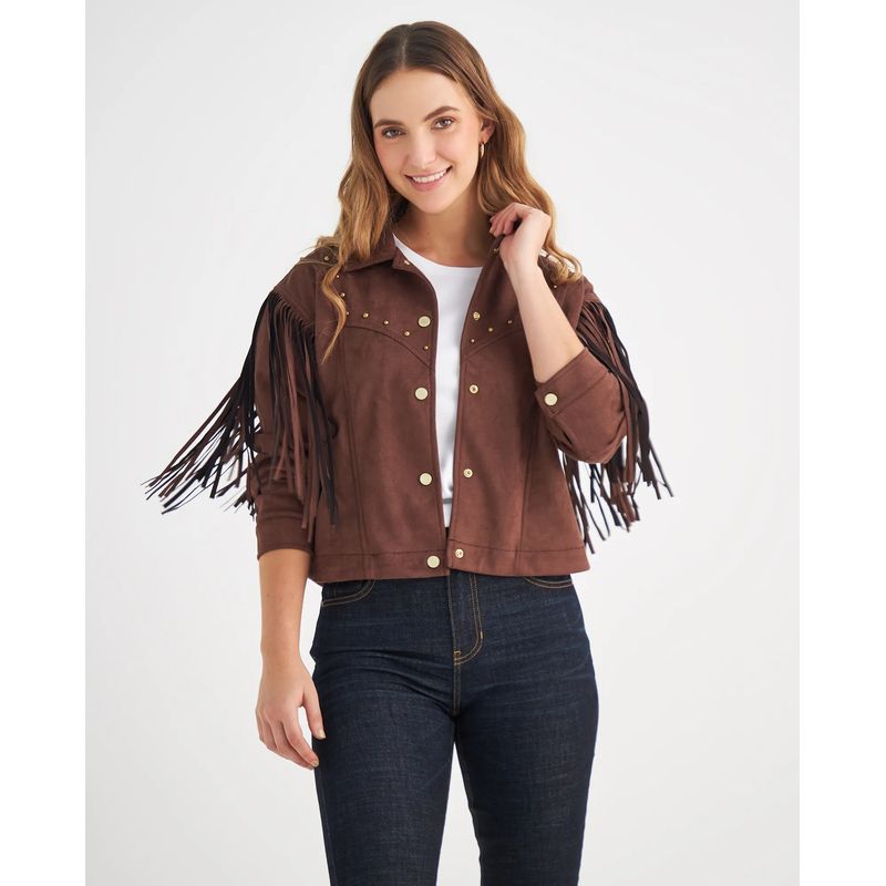 ESPRIT - Chaqueta Esprit Mujer Estilo Texano