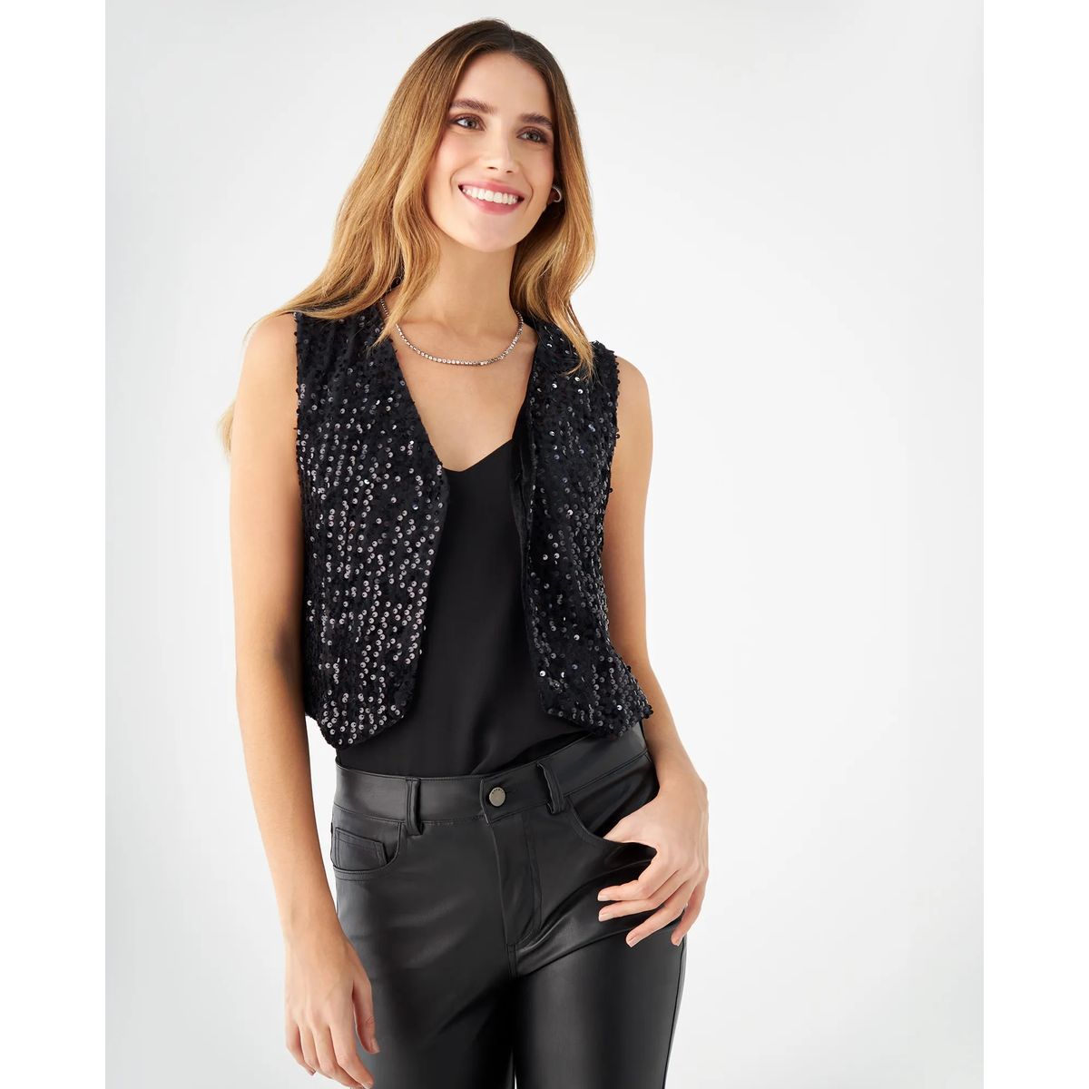 ESPRIT - Chaleco Esprit Mujer Tipo Gamuza