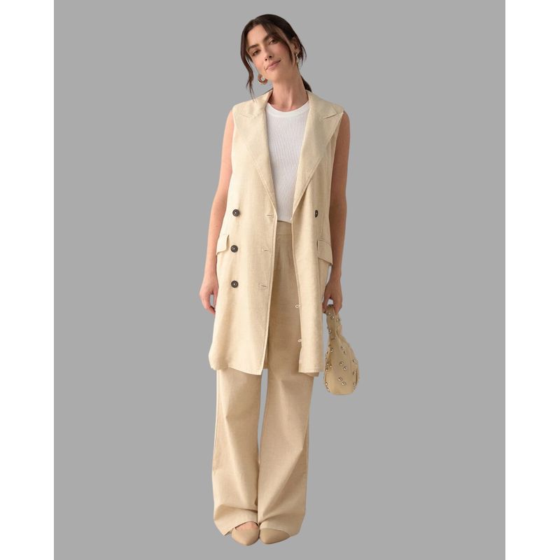 ESPRIT - Chaleco Esprit Mujer Cuello de Solapa
