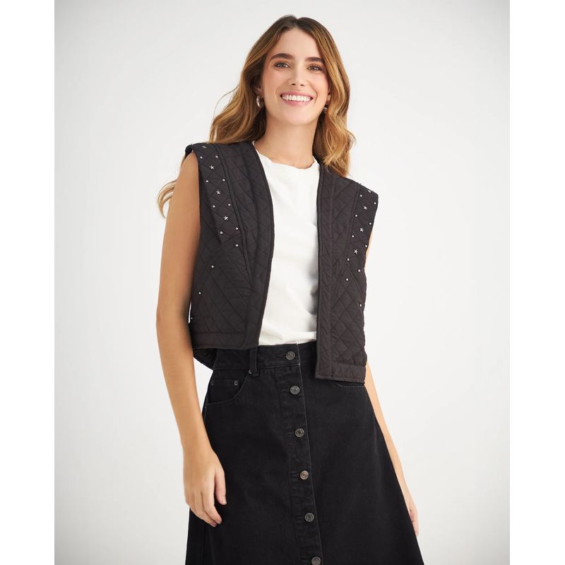 ESPRIT - Chaleco Esprit Mujer con Apliques Decorativos