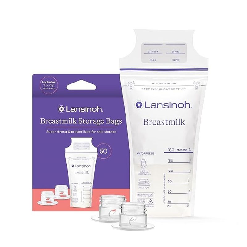 LANSINOH - Bolsas Recolectoras Lansinoh Leche Materna 50unid + 2 Adapt