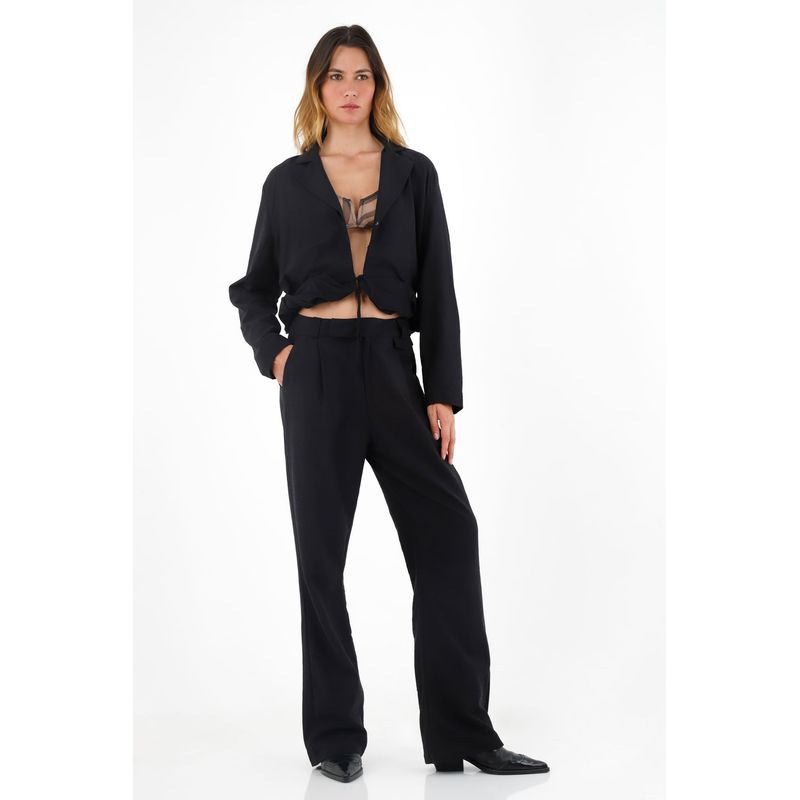 TENNIS - Chaqueta con sesgo en ruedo negra para mujer