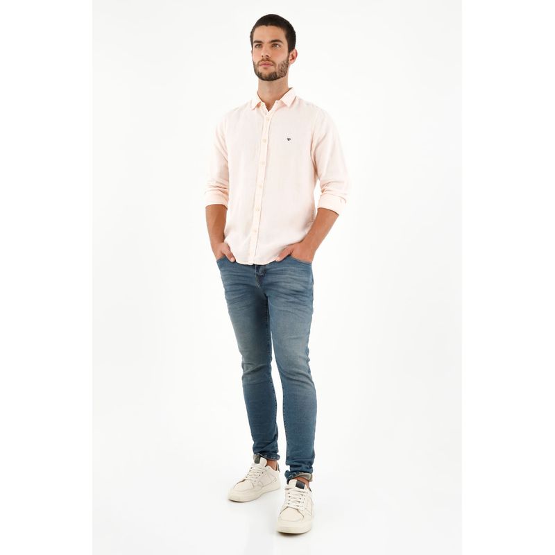 TENNIS - Camisa rosada manga larga para hombre