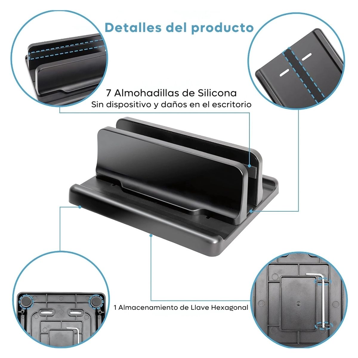 GENERICO - Base Soporte Vertical Para Portátil Laptop Tablet Celular