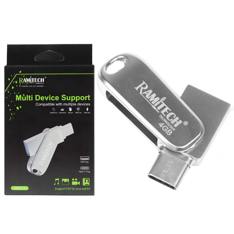 RAMITECH - Memoria Usb Otg 4Gb Tipo C Y Usb Ramitech