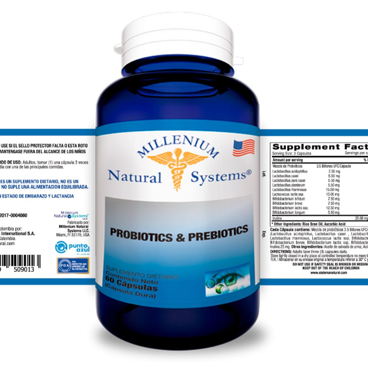 NATURAL SYSTEM - SUPLEMENTO PROBIOTICOS Y PREBIOTICOS X 60 CAPSULAS