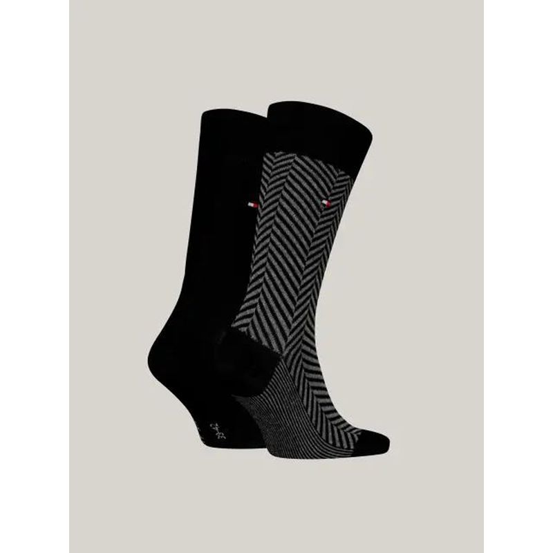 TOMMY HILFIGER - Pack negro de 2 pares de medias con logo Tommy Hilfiger