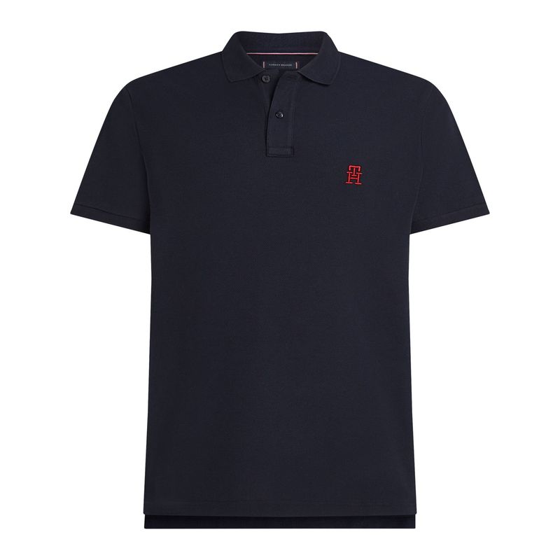 TOMMY HILFIGER - Polo Azul Con Logo monograma TH Tommy Hilfiger