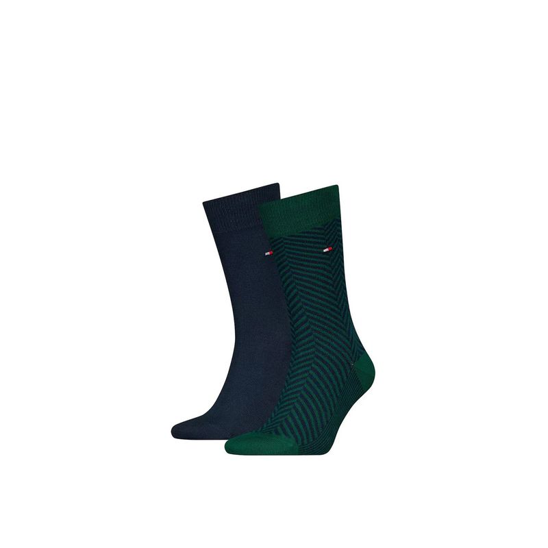 TOMMY HILFIGER - Pack azul de 2 pares de medias con logo Tommy Hilfiger