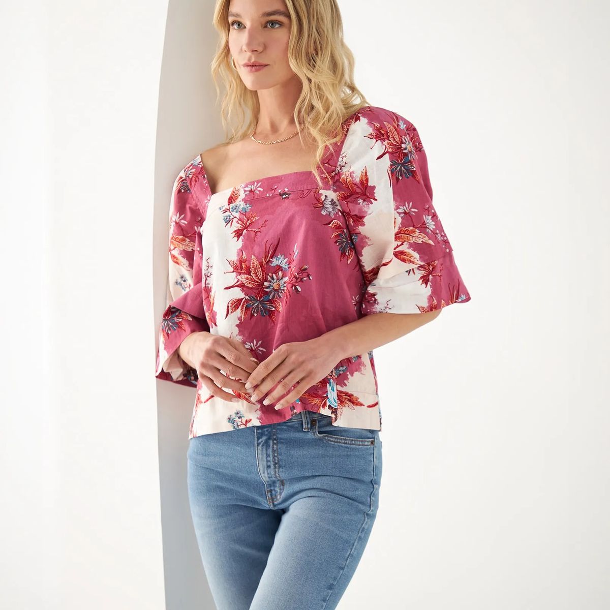 ESPRIT - Esprit Camisa para Mujer Escote Recto - Blusa para Dama Estampada