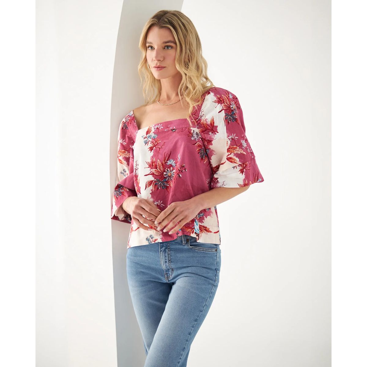 ESPRIT - Esprit Camisa para Mujer Escote Recto - Blusa para Dama Estampada