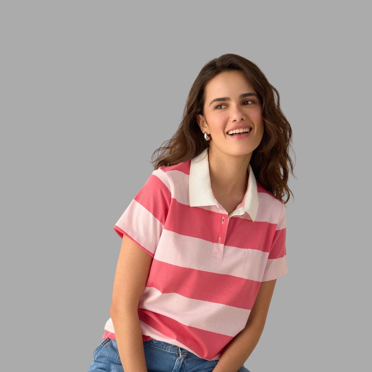 ESPRIT - Esprit Camiseta para Mujer Tipo Polo - Blusa para Dama Diseño a Rayas