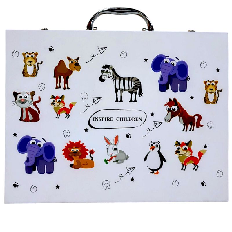 GENERICO - Set de Arte Infantil 48 Piezas, Estuche Maletín Estampado