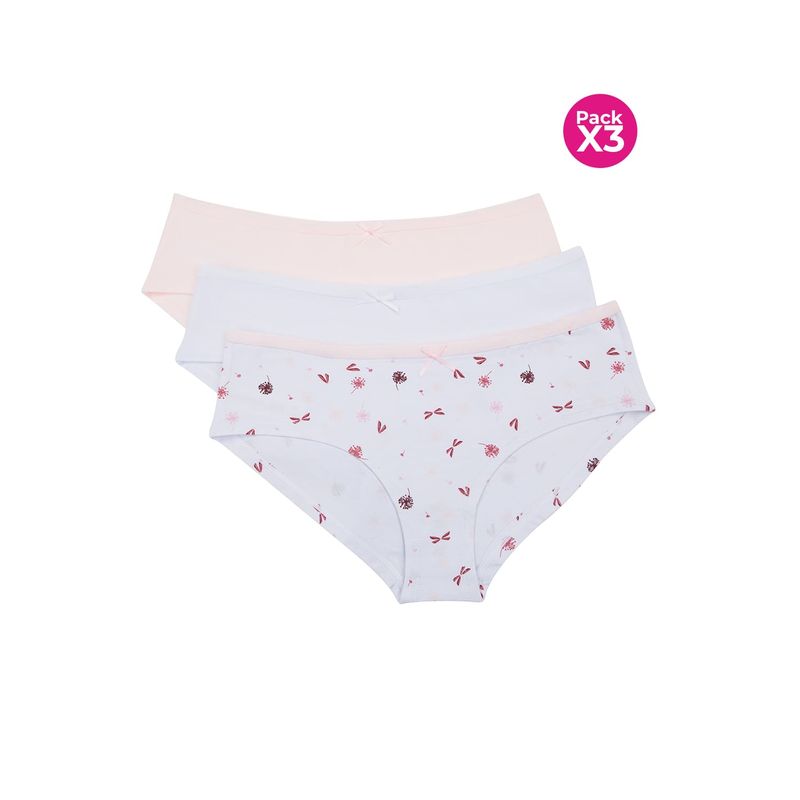 LILI PINK - Hipster paquete x3 algodón para adolecentes