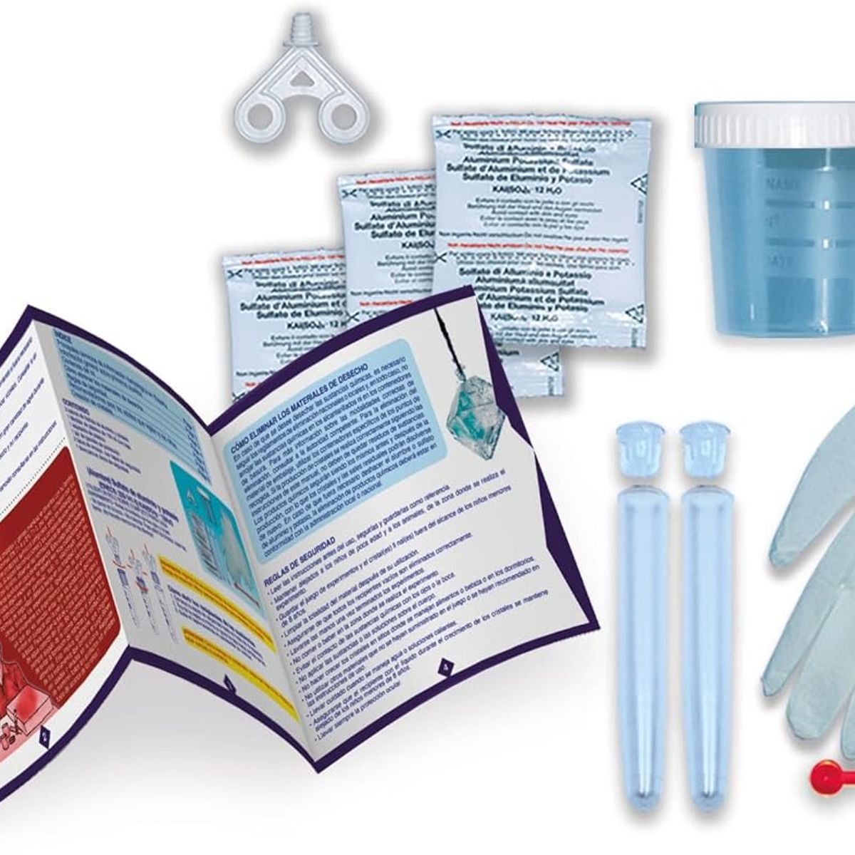 CLEMENTONI - Juego Laboratorio Crea Cristales Brillantes Para Niños