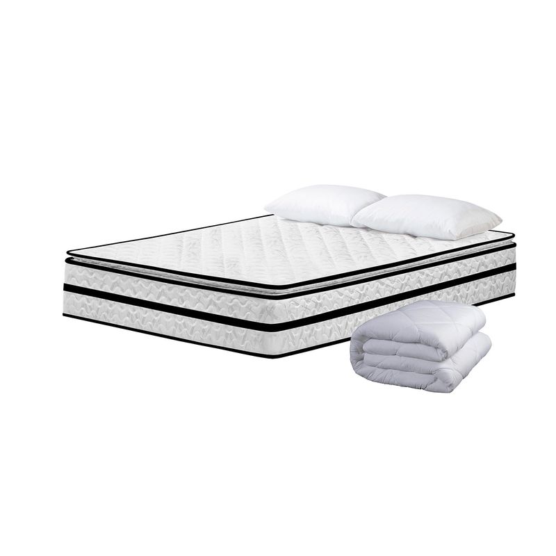 HIGH CLASS - Colchón Doble Michigan + Almohadas + Edredon