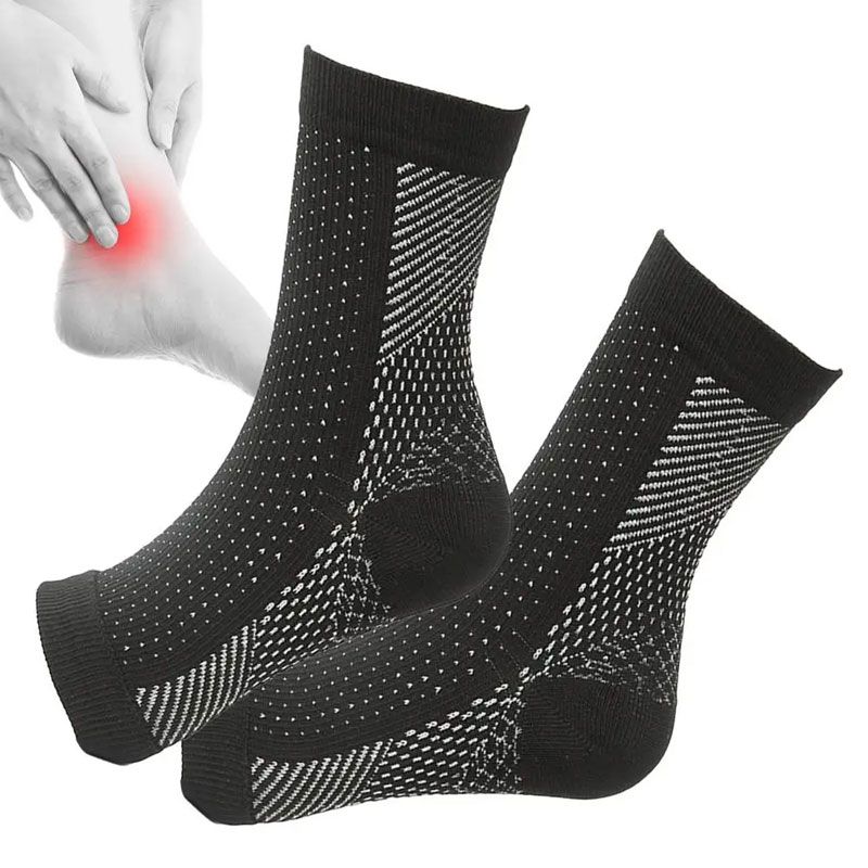 GENERICO - Calcetines Tobilleras de Compresión para Fascitis Plantar XXL Negro