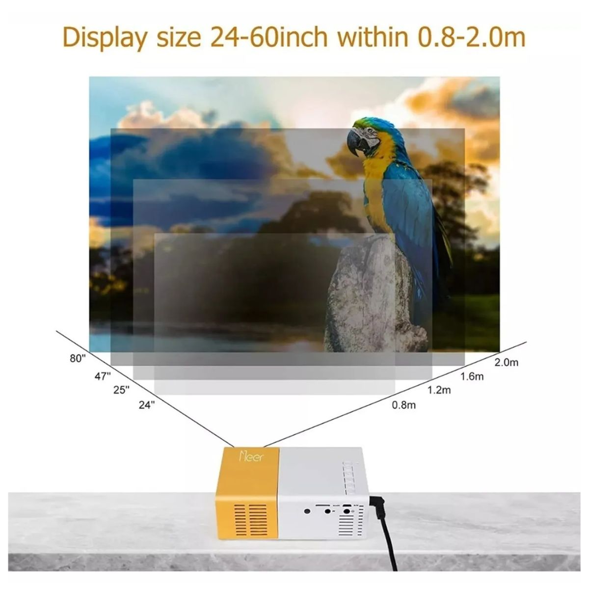 GENERICO - Mini Proyector Led Video Beam HD 1080P HDMI