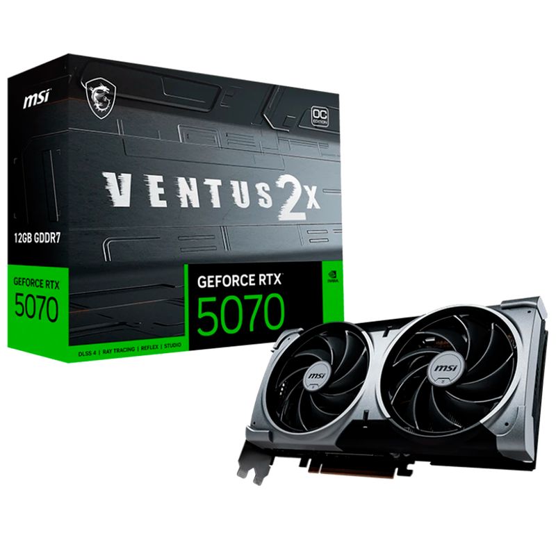MSI - Tarjeta De Vídeo MSI GeForce RTX 5070 VENTUS 2X OC 12GB