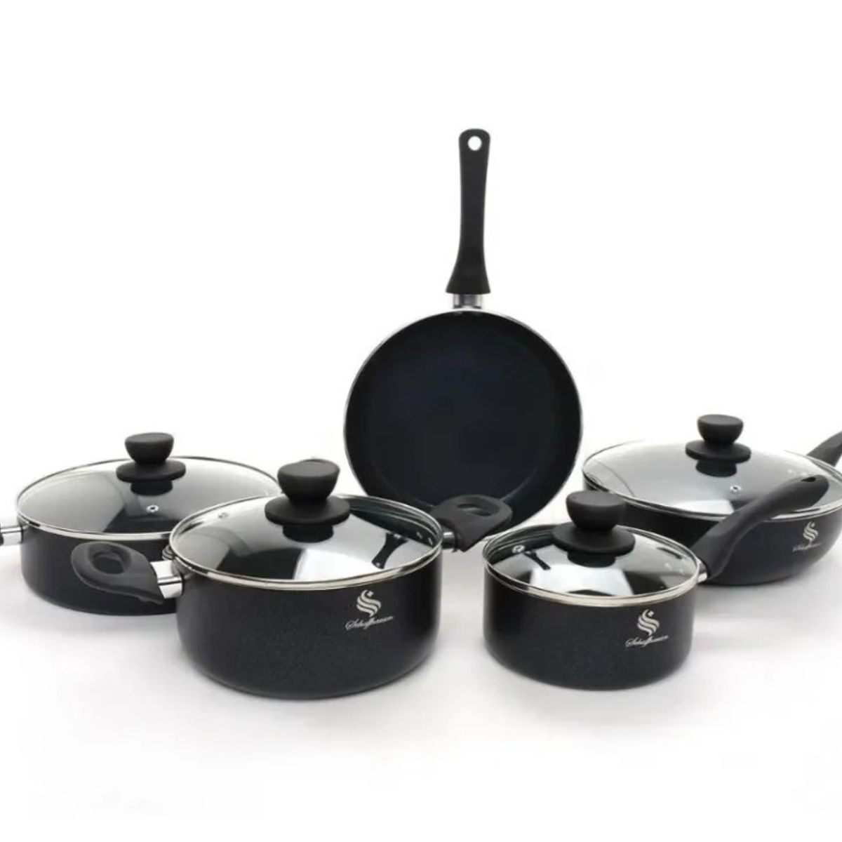 SCHAFFHAUSEN - Juego De Ollas En Marmol 9 Piezas Bateria Schaffhausen