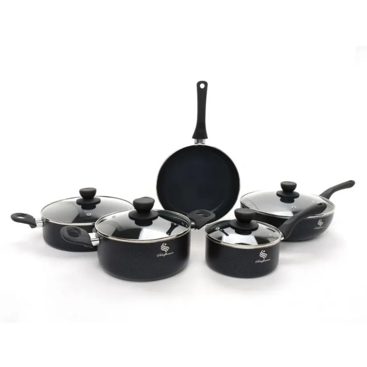 SCHAFFHAUSEN - Juego De Ollas En Marmol 9 Piezas Bateria Schaffhausen