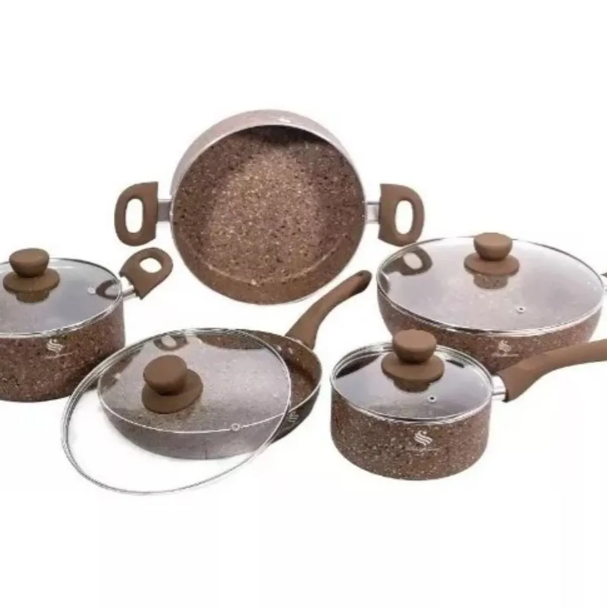 SCHAFFHAUSEN - Juego De Ollas En Marmol 9 Piezas Bateria Schaffhausen