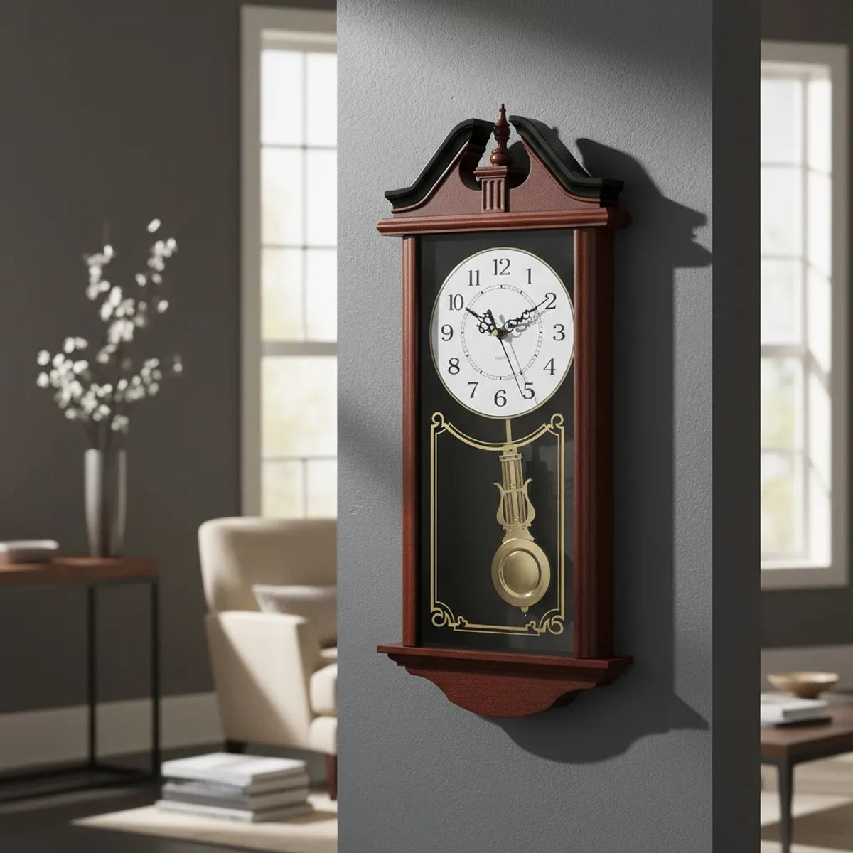GENERICO - Reloj Pared Pendulo Decorativo Grande Estilo Madera