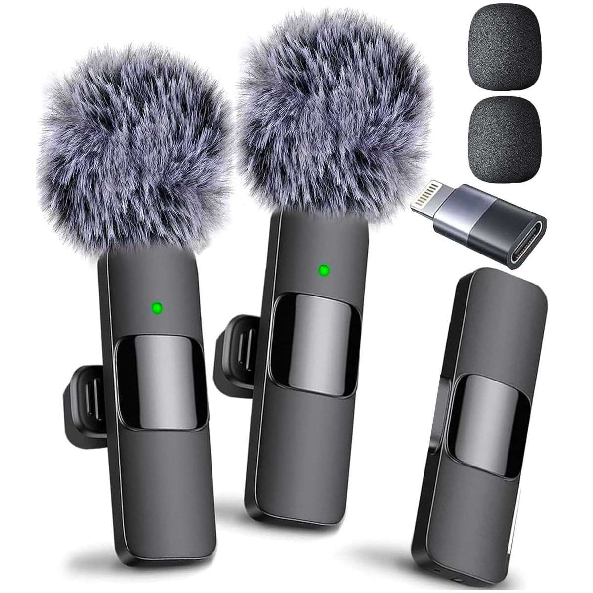 ONE PIXEL - Micrófono De Solapa Inalámbrico Con 2 Receptores Para Celular IPHONE