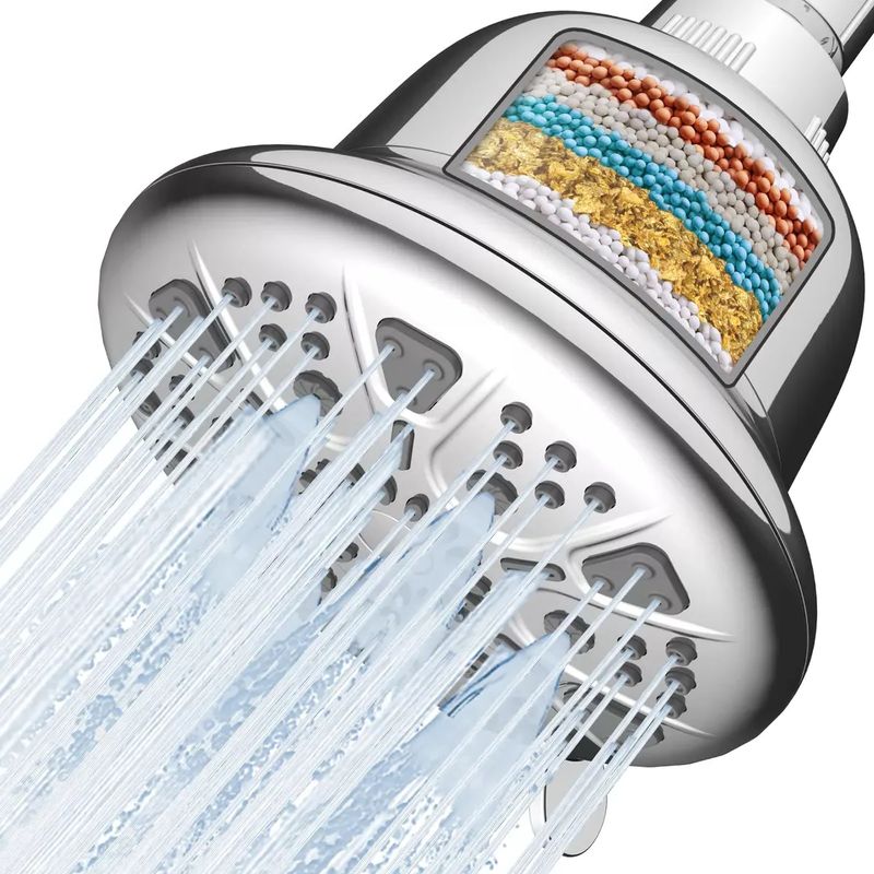 MILOPTS - Ducha Con Filtro De Agua Cabezal Purificador Alta Presion PLATEADO