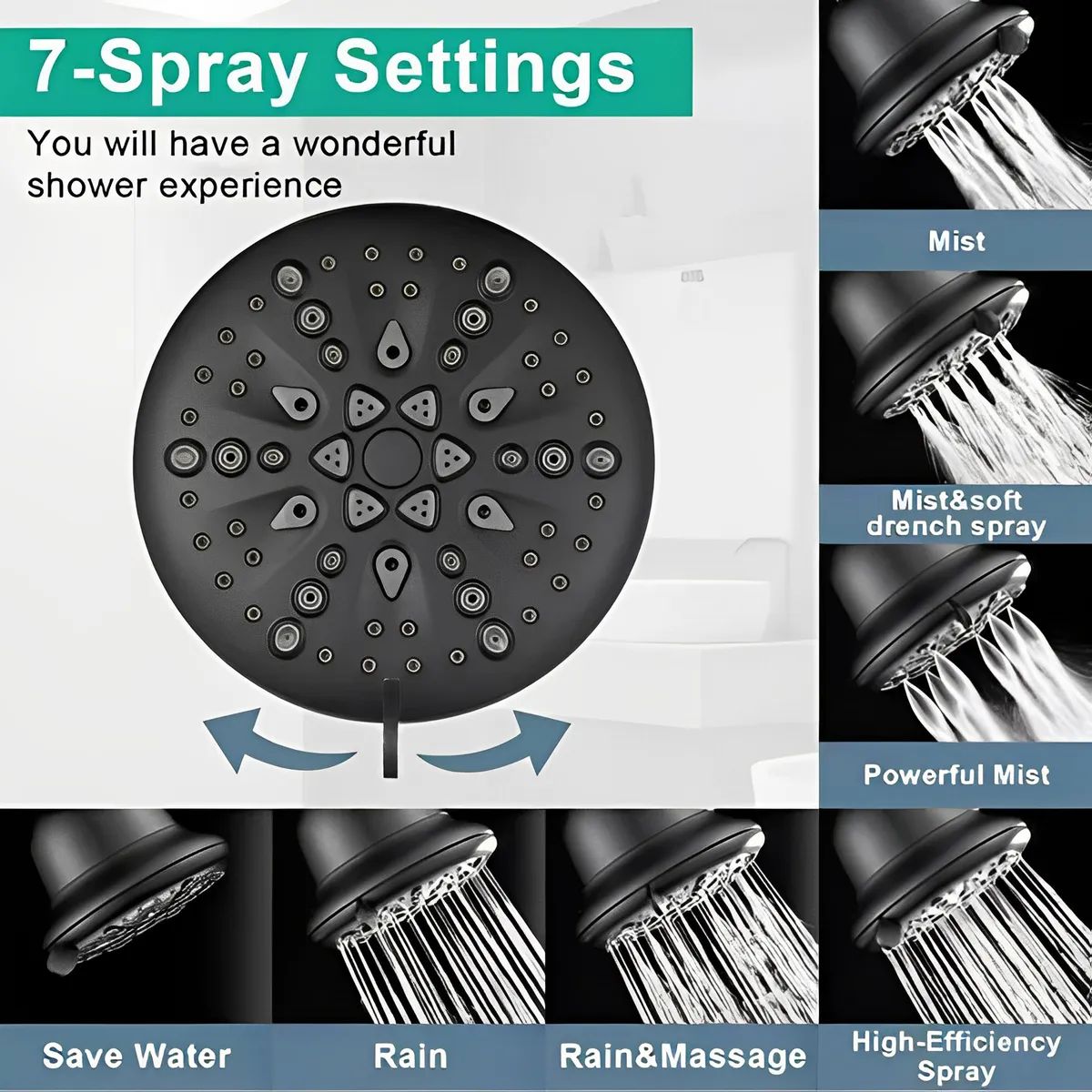 MILOPTS - Ducha Con Filtro De Agua Alta Presion Cabezal Purificador PLATEADO