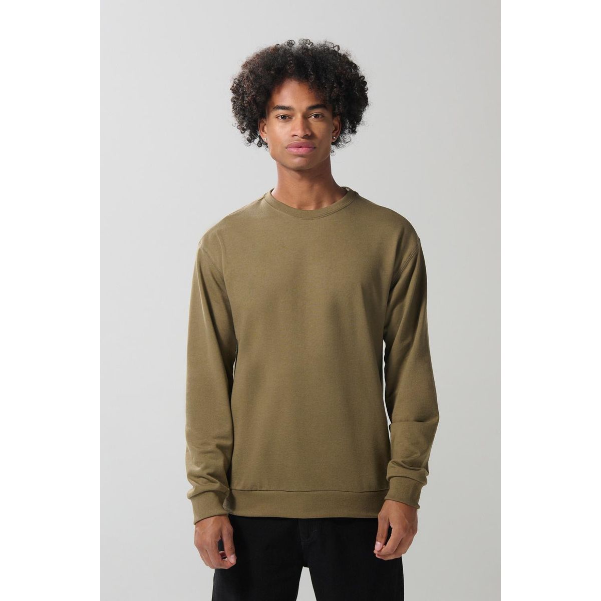 KOAJ - KOAJ Buzo manga larga unicolor con cuello redondo Hombre