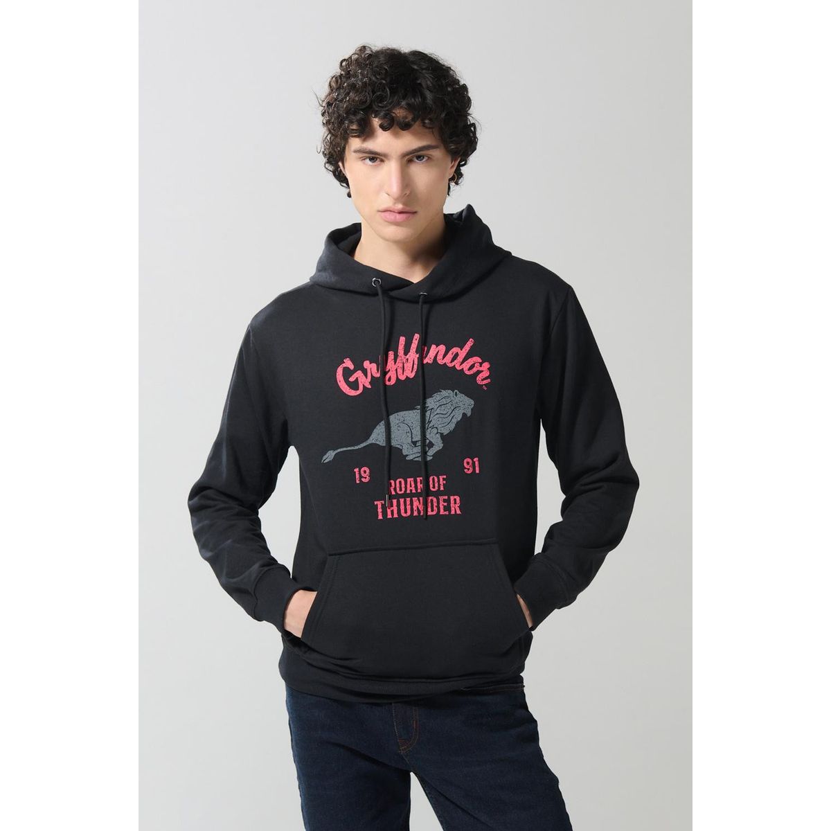 KOAJ - KOAJ Buzo capota con estampado en frente del Harry Potter Hombre