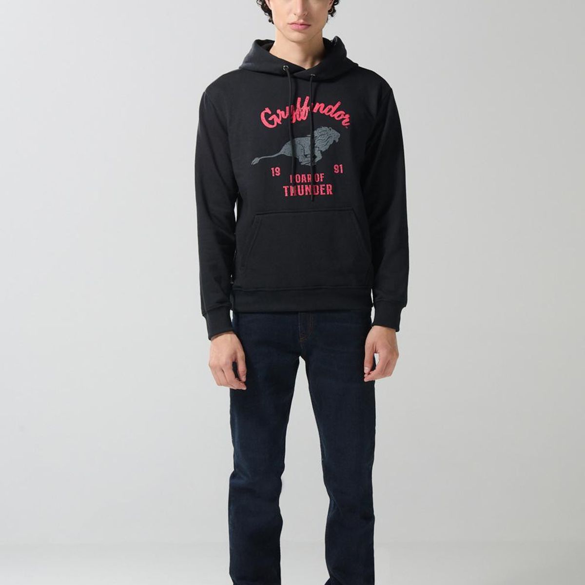 KOAJ - KOAJ Buzo capota con estampado en frente del Harry Potter Hombre