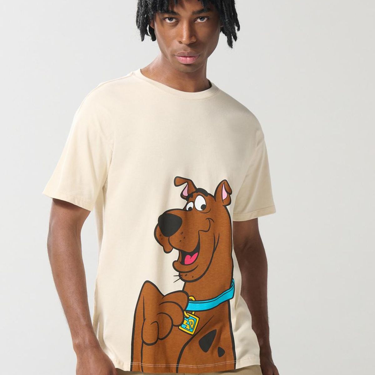 KOAJ - KOAJ Camiseta de Scooby-Doo kaki en algodón con manga corta Hombre