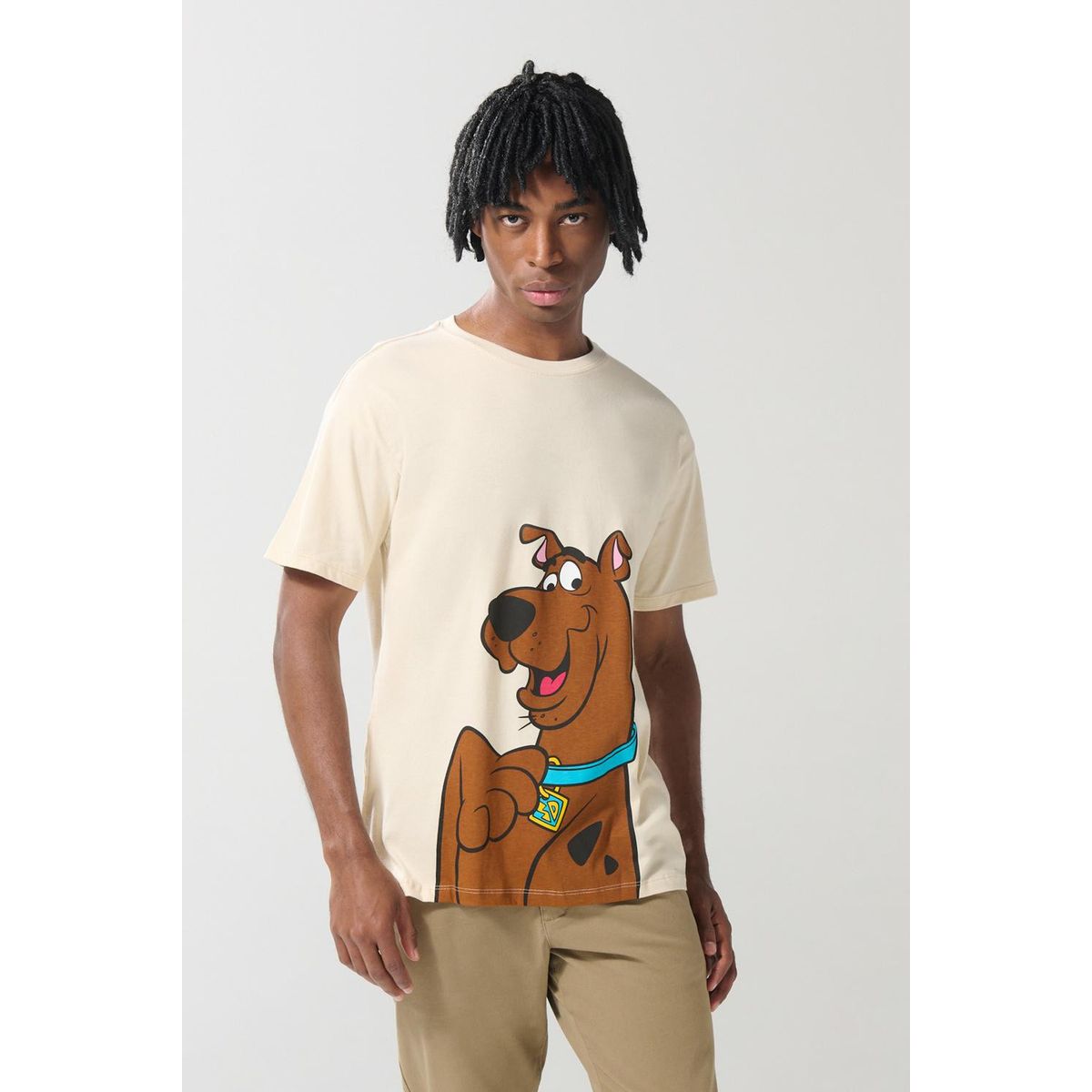 KOAJ - KOAJ Camiseta de Scooby-Doo kaki en algodón con manga corta Hombre