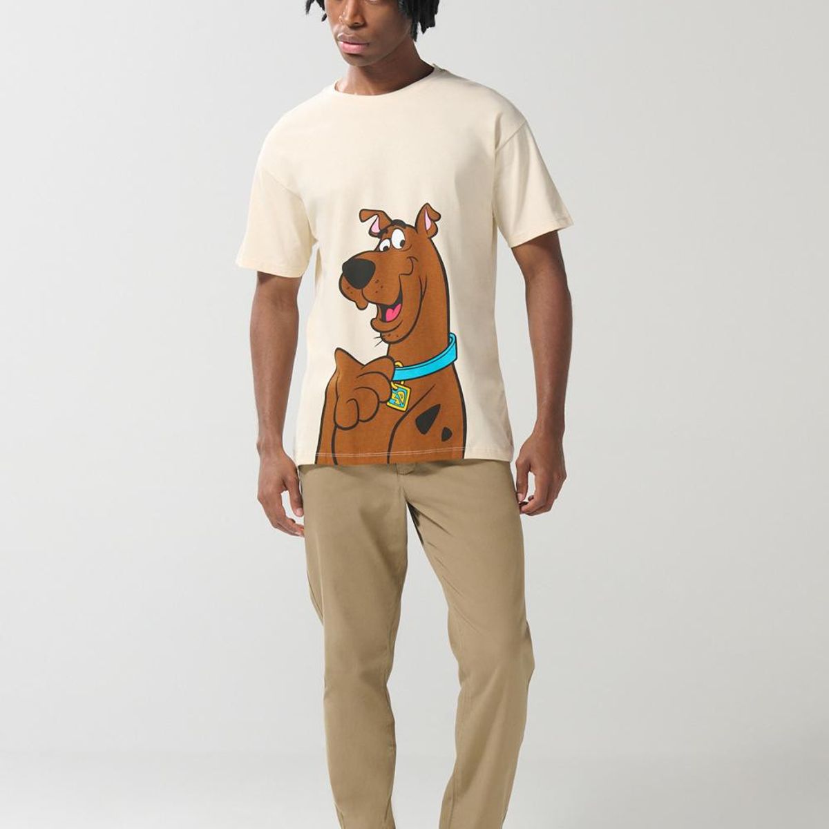 KOAJ - KOAJ Camiseta de Scooby-Doo kaki en algodón con manga corta Hombre