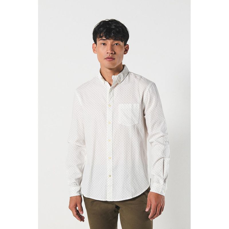 KOAJ - KOAJ Camisa cuello button down manga larga en slim fit con min HOMBRE